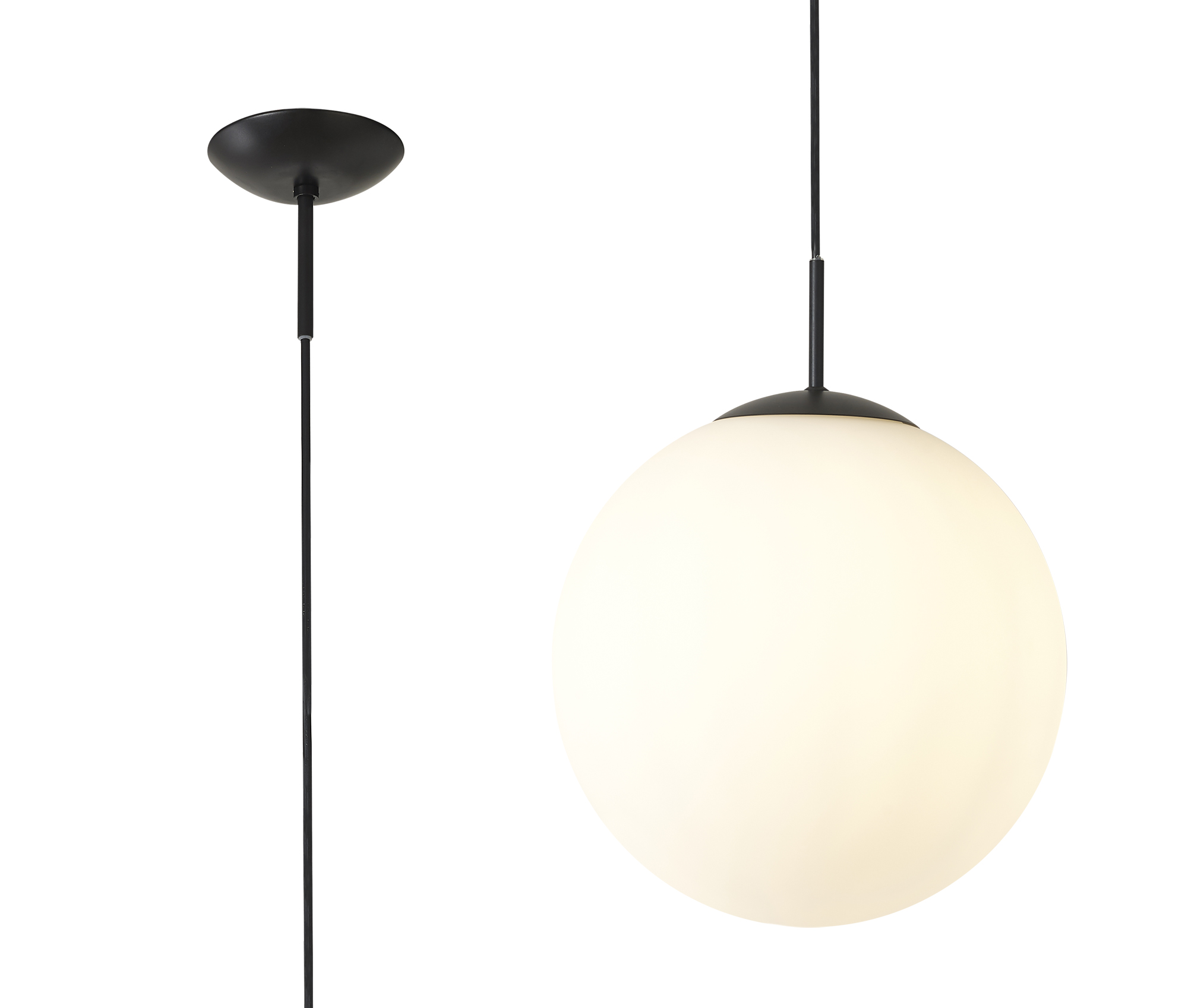 D0650  Miranda 30cm Glass Pendant 1 Light Matt Black